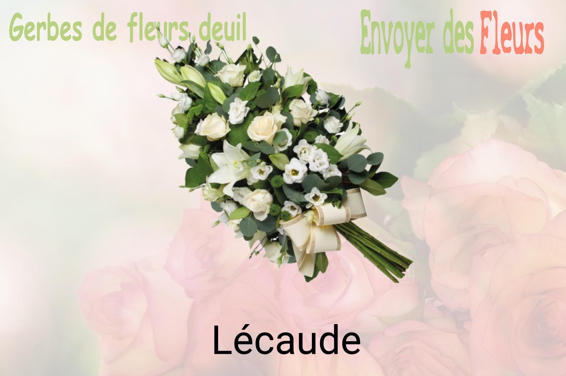 Gerbe de fleurs de deuil livrée à Lécaude